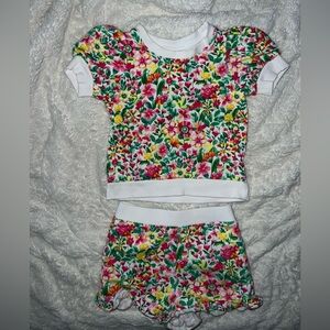 Janie and jack multi color floral top and short, orignally sold separately
